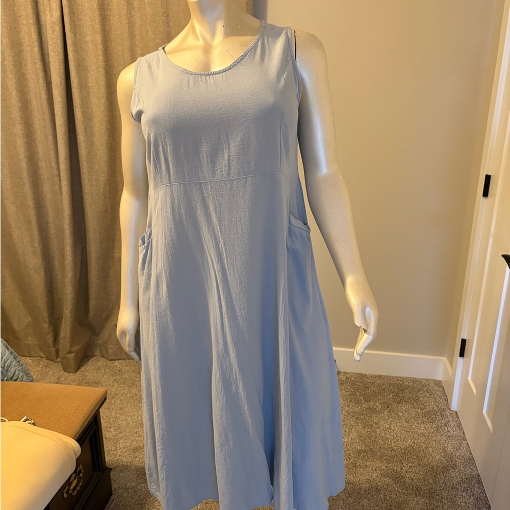 Light Blue Sleeveless Maxi Dress - Classic Summer Slip